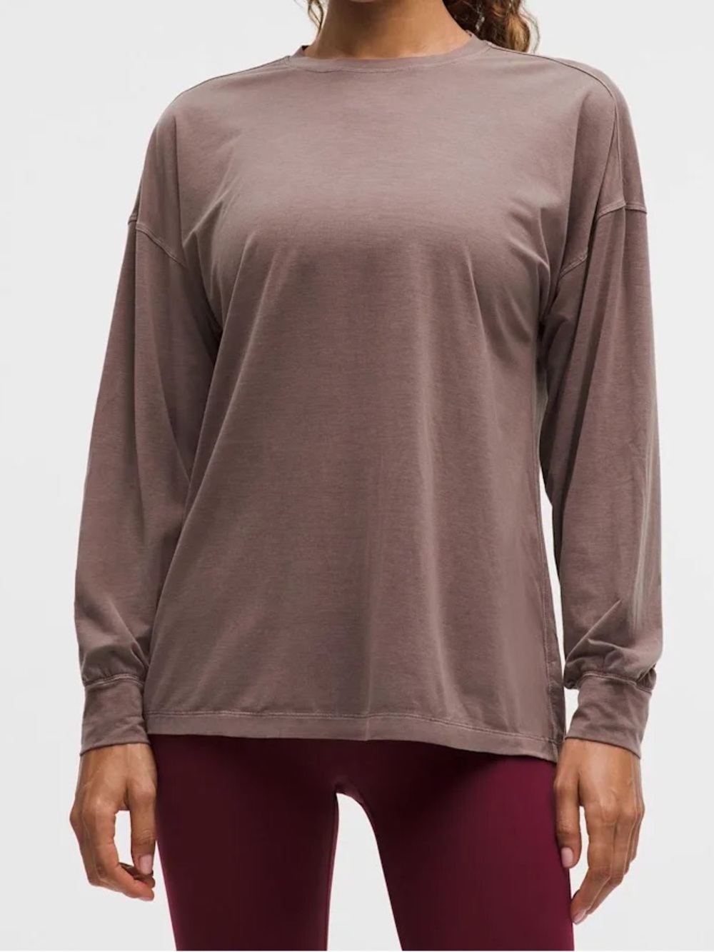 NWT Lululemon EasySet Relaxed Long-Sleeve Shirt dilute Wash twig size 8